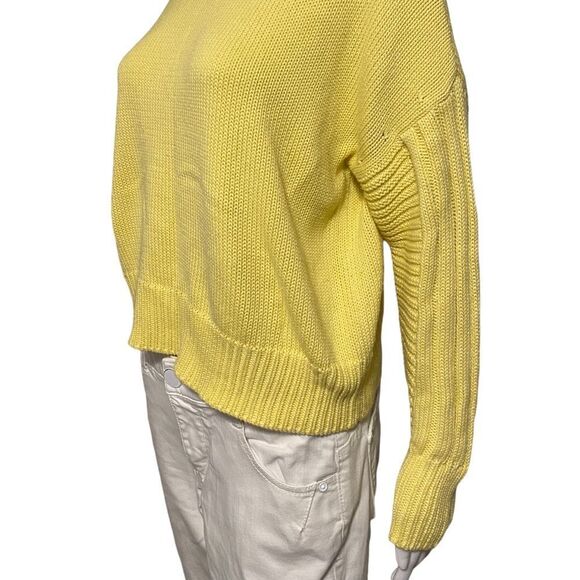 For The Republic Crew Neck Cotton Sweater Womens Medium Yellow AU0316 - Picture 3 of 7